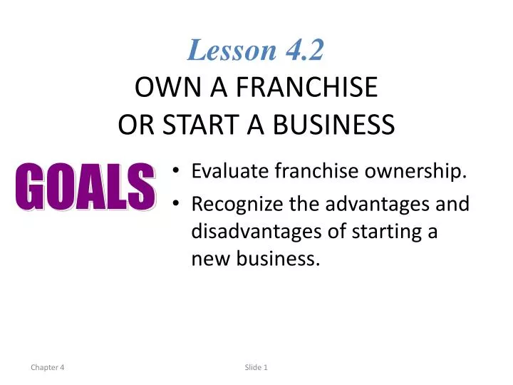 lesson 4 2 own a franchise or start a business