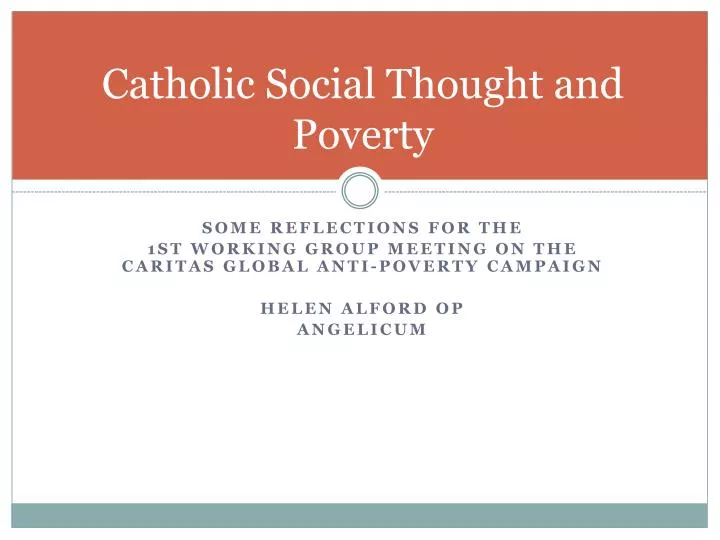 catholic social thought and poverty