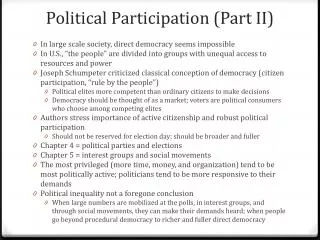 Political Participation (Part II )