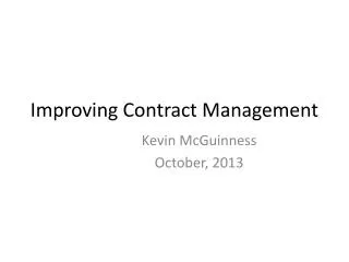 Improving Contract Management