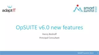 OpSUITE v6.0 new features