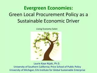 Evergreen Economies: Green Local Procurement Policy as a Sustainable Economic Driver