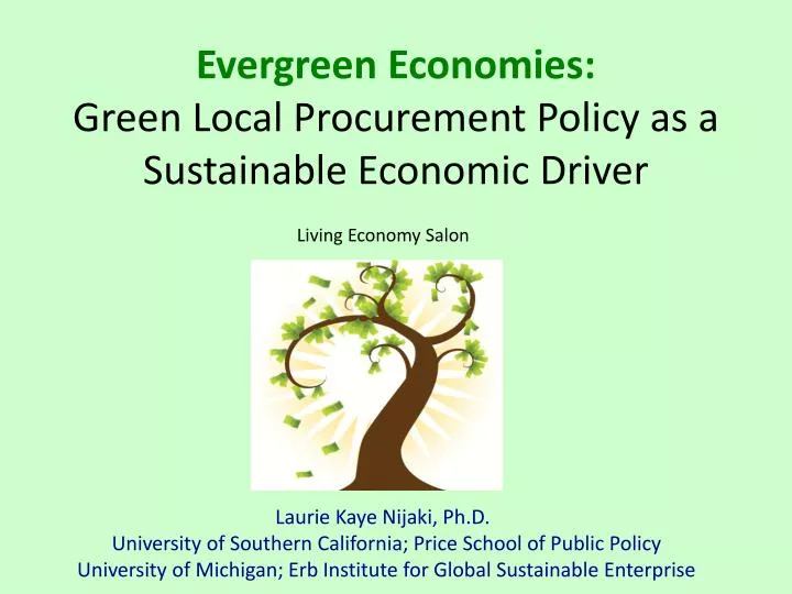 evergreen economies green local procurement policy as a sustainable economic driver