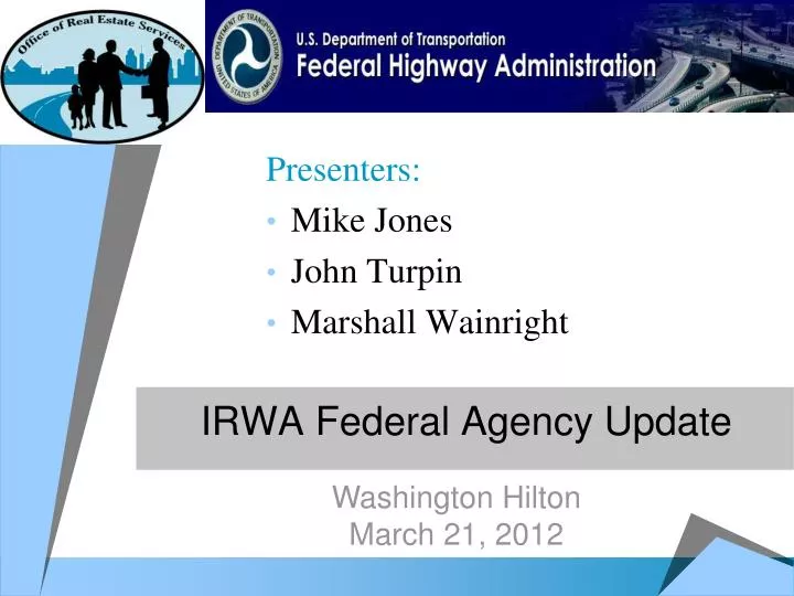 irwa federal agency update