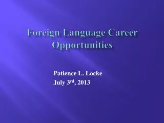 Foreign Language Career Opportunities