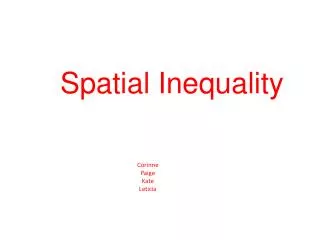 Spatial Inequality