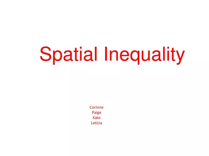 spatial inequality