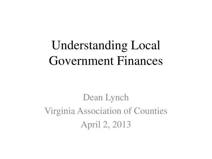 understanding local government finances