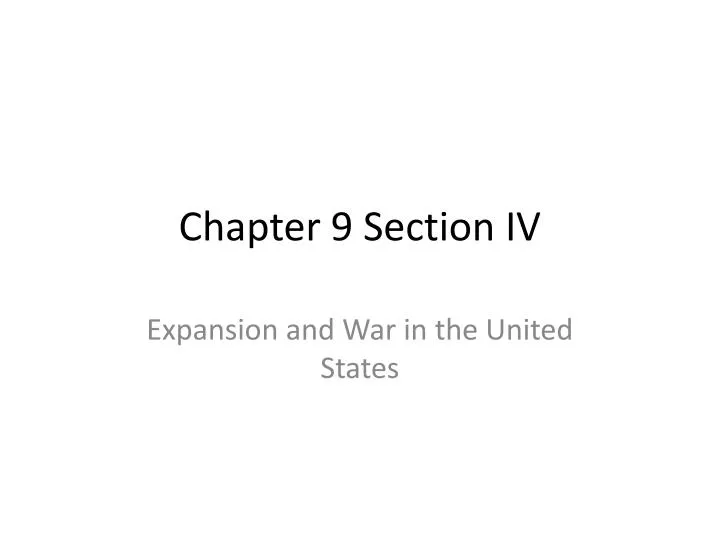 chapter 9 section iv