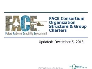 FACE Consortium Organization Structure &amp; Group Charters