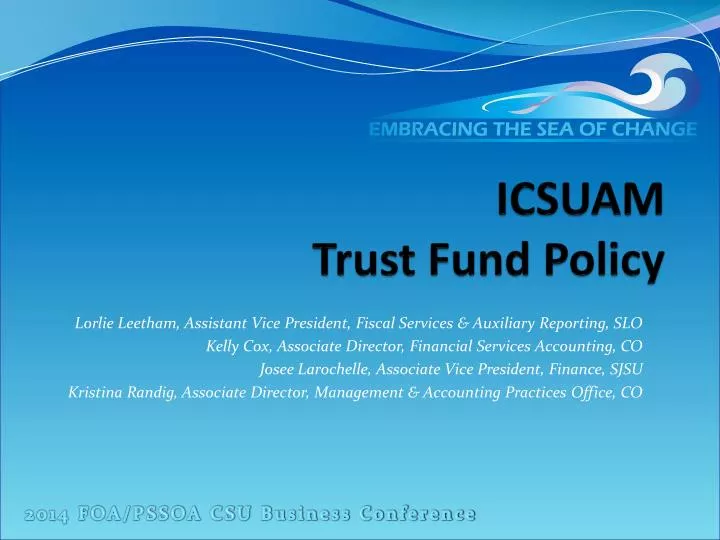 icsuam trust fund policy