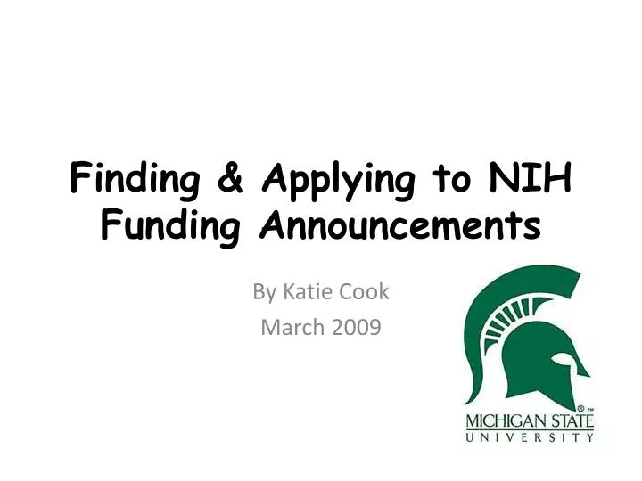 finding applying to nih funding announcements