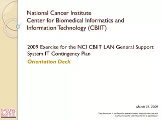 National Cancer Institute Center for Biomedical Informatics and Information Technology (CBIIT)