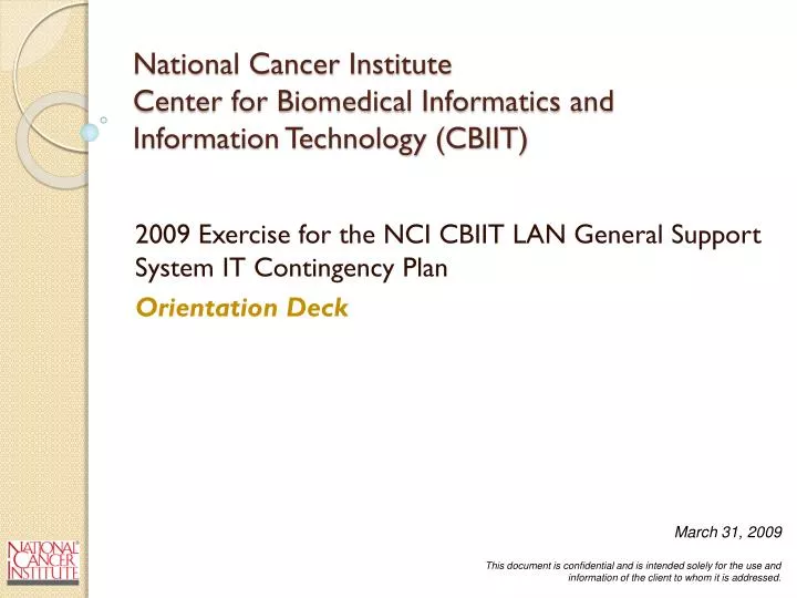 national cancer institute center for biomedical informatics and information technology cbiit