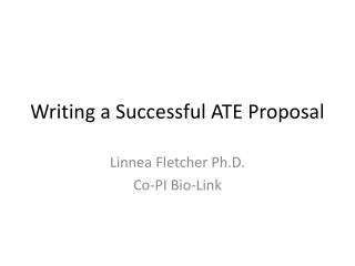 Writing a Successful ATE Proposal