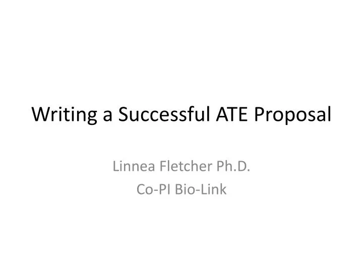 writing a successful ate proposal