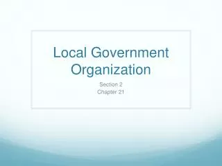 Local Government Organization