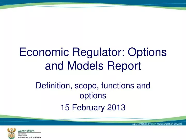 economic regulator options and models report