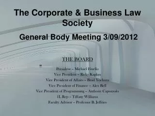 General Body Meeting 3/09/2012