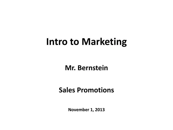 intro to marketing