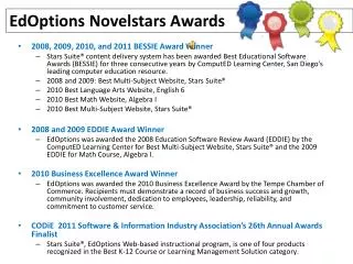 ed options novelstars awards