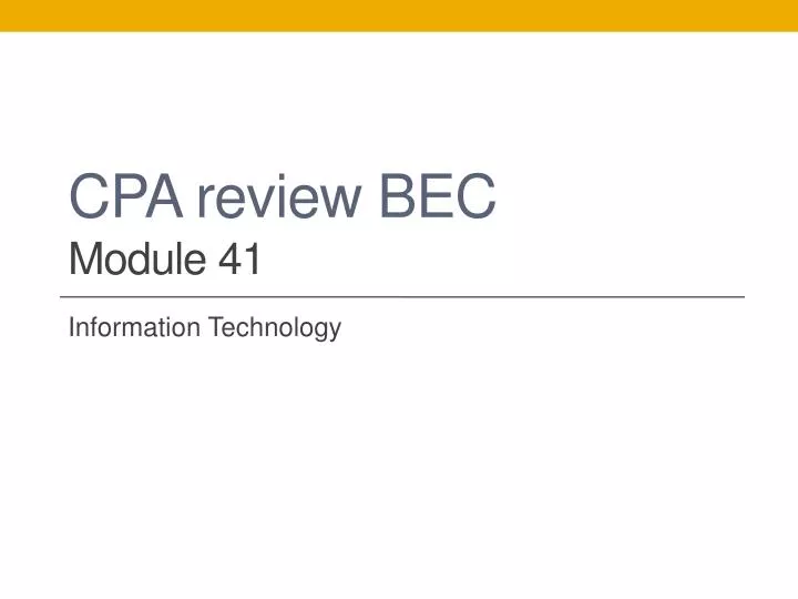 cpa review bec module 41