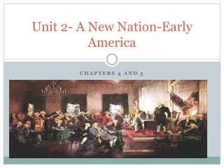 Unit 2- A New Nation-Early America