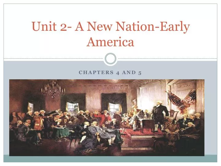 unit 2 a new nation early america