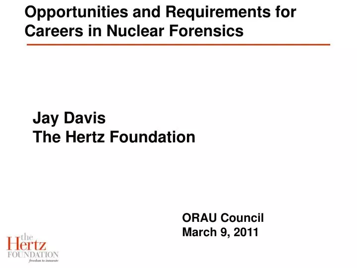 opportunities and requirements for careers in nuclear forensics