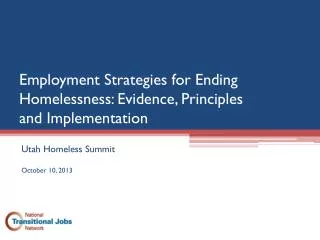 Employment Strategies for Ending Homelessness: Evidence, Principles and Implementation