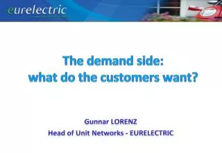 The demand side: what do the customers want?