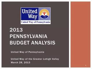 2013 Pennsylvania Budget Analysis