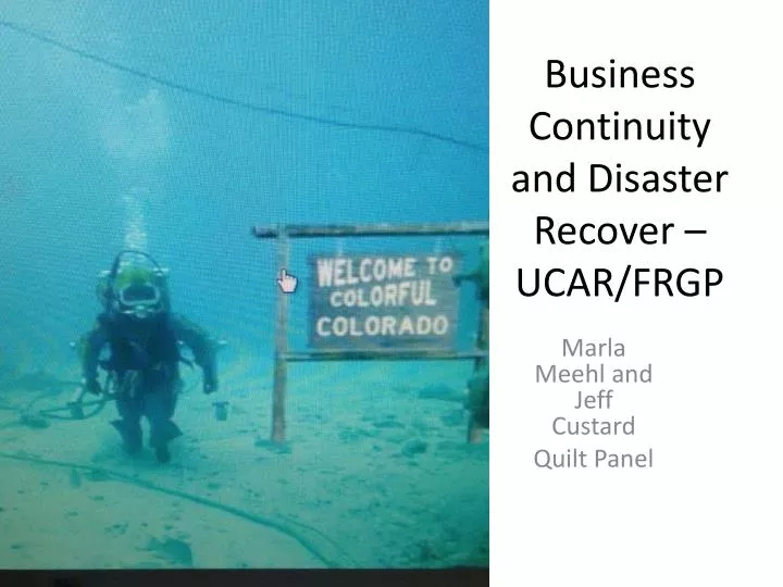 business continuity and disaster recover ucar frgp
