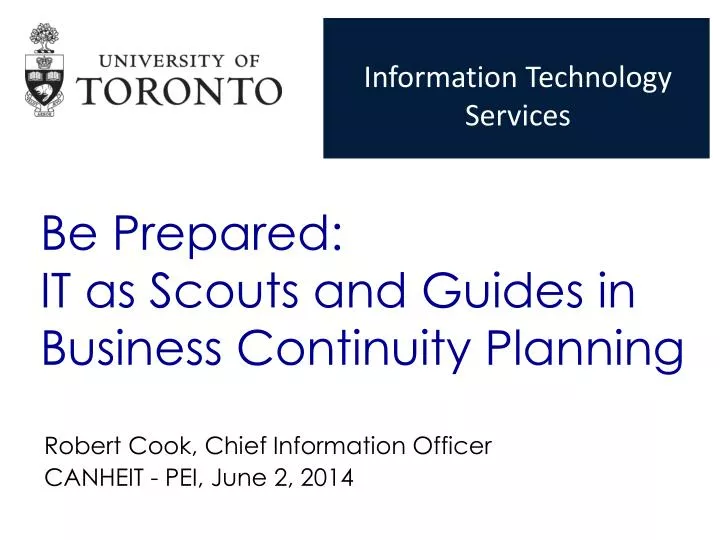 be prepared it as scouts and guides in business continuity planning