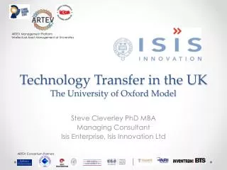 Technology Transfer in the UK The University of Oxford Model