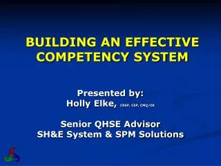 BUILDING AN EFFECTIVE COMPETENCY SYSTEM