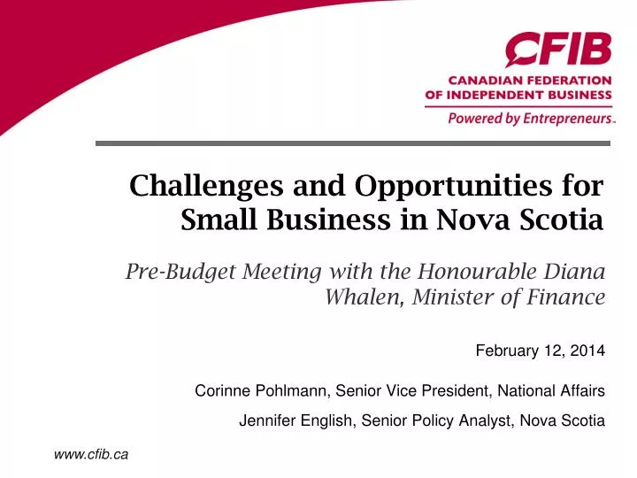 challenges and opportunities for small business in nova scotia