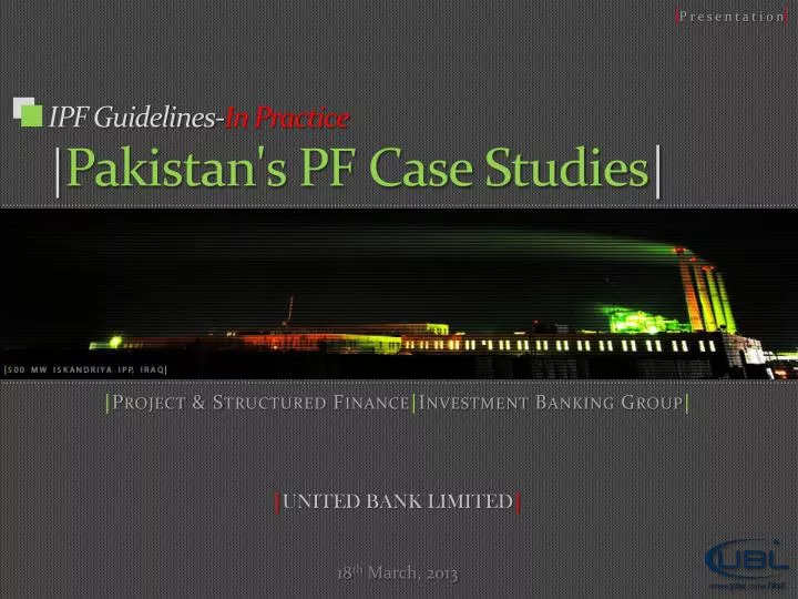 ipf guidelines in practice pakistan s pf case studies