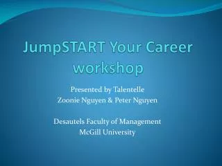 JumpSTART Your Career workshop