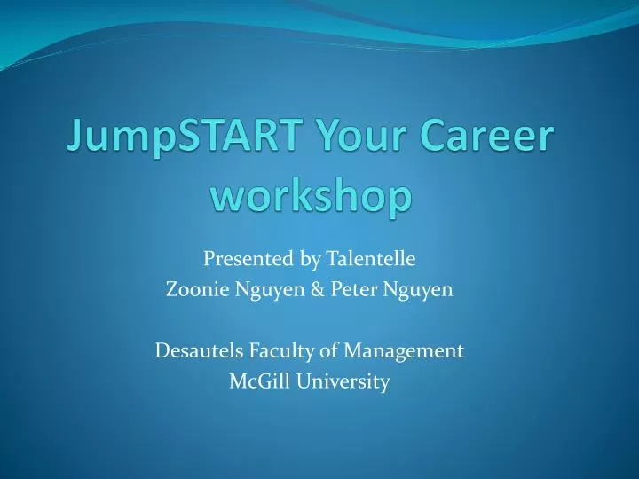 jumpstart your career workshop