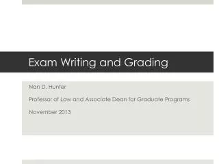 Exam Writing and Grading