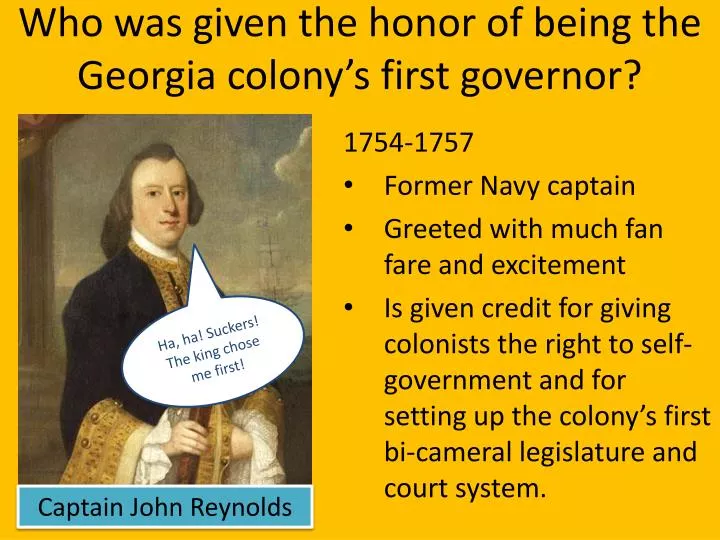 who was given the honor of being the georgia colony s first governor
