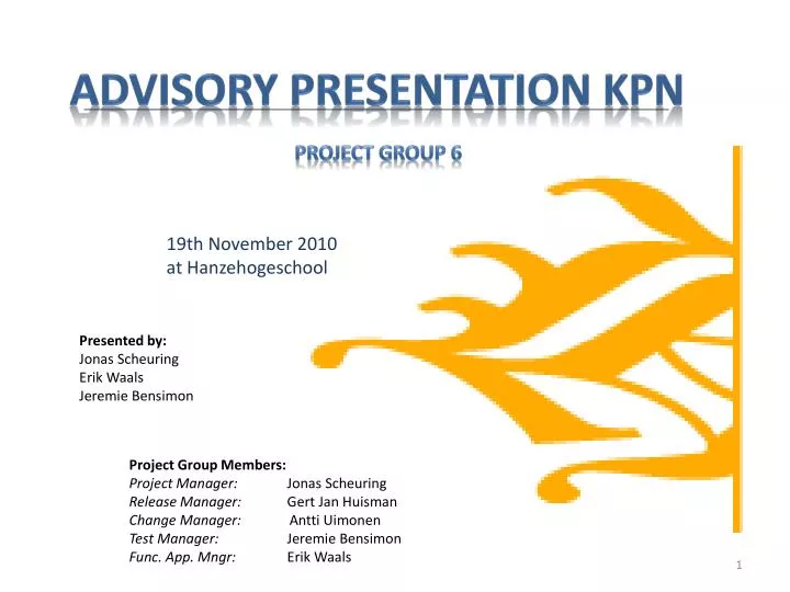 advisory presentation kpn project group 6