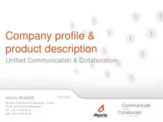 Company profile &amp; product description