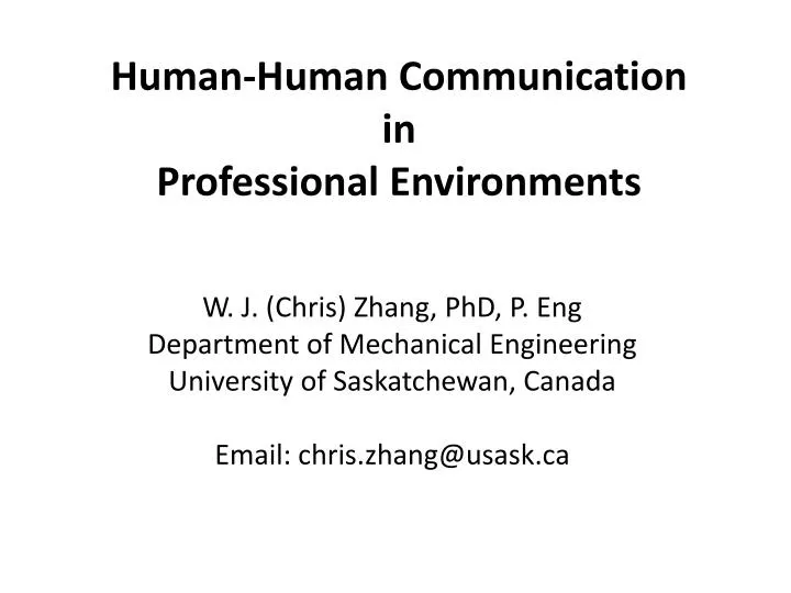 human human communication in professional environments