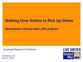 Walking Over Dollars to Pick Up Dimes Developing a strong major gifts program