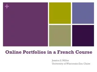 Online Portfolios in a French Course