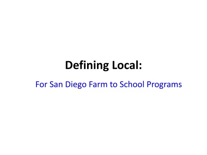 defining local