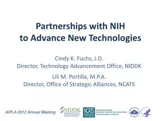 Partnerships with NIH to Advance New Technologies