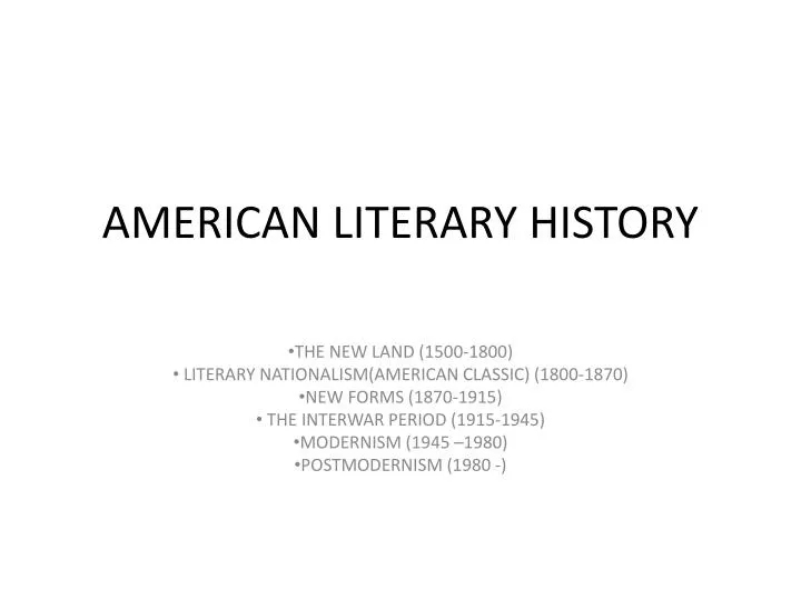 american literary history